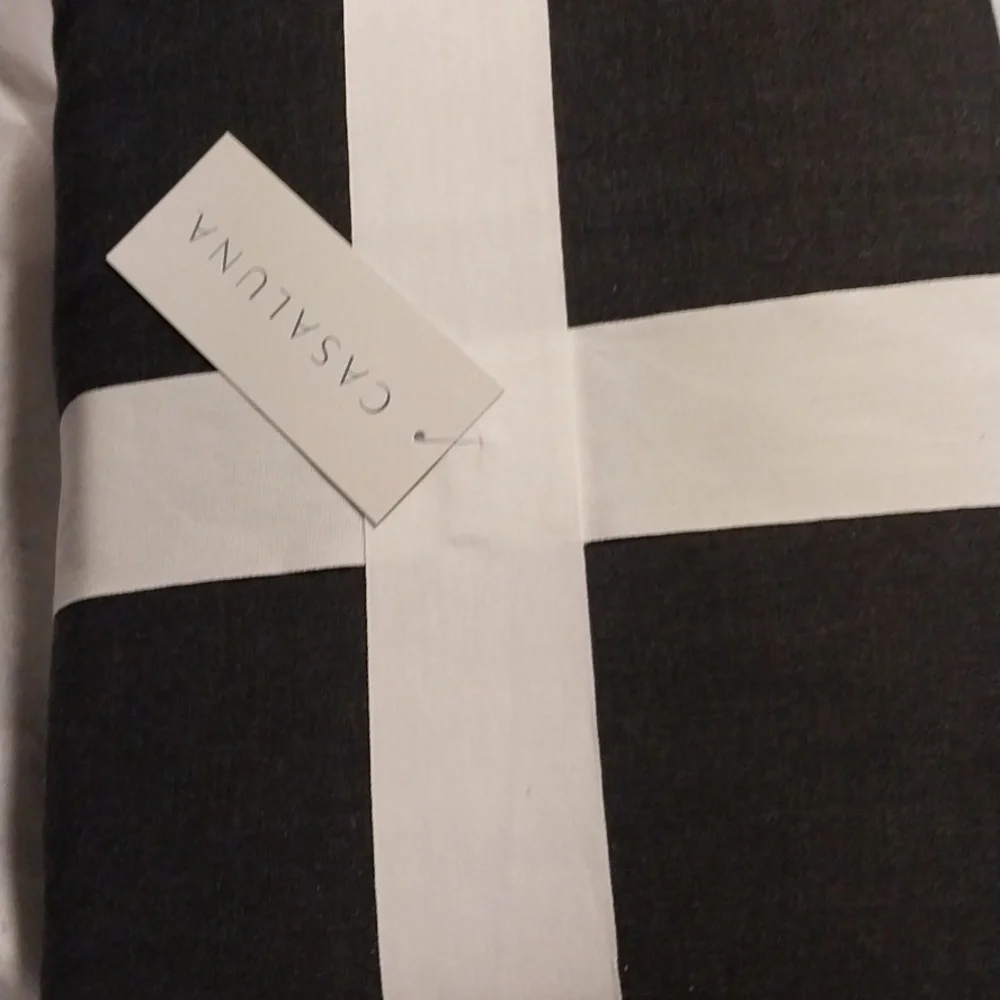 Casaluna King Duvet Set Black Cotton/ Cashmere